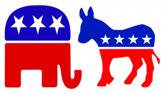 REPUBLICAN PARTY ELEPHANT & DEMOCRAT PARTY DONKEY POLITICAL FLIP COIN ~ 1.50" 