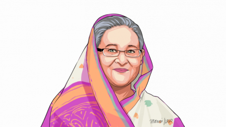 Prime Minister Sheikh Hasina. TBS Sketch.
