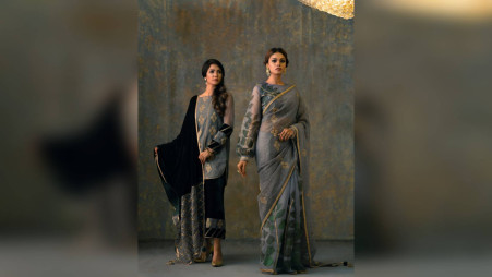 The exclusive collection for the upcoming Eid-ul-Fitr, ‘The Dhaka collection’ by Nabila Nabi includes unique designs constructed from jamdani, muslin, velvet, and chiffon based on the colour palette, elements, and stories of Dhaka. Photos: Nabila