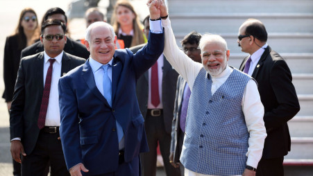 Though Narendra Modi has met the Israeli and Palestinian leaders, he still lacks the leverage to influence the domestic policies of his interlocutors towards peace. Source: Bloomberg
