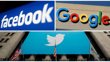 Facebook, Google and Twitter logos are seen in this combination photo from Reuters files. Photo: Reuters