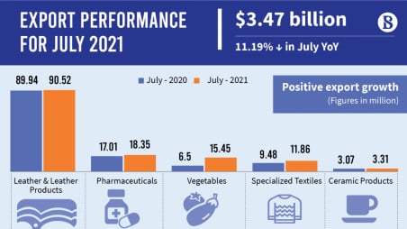 Export earnings see 11% fall in July