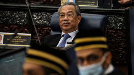 Malaysia's Prime Minister Muhyiddin Yassin reacts during a session of the lower house of parliament, in Kuala Lumpur, Malaysia July 13, 2020. Photo :Reuters