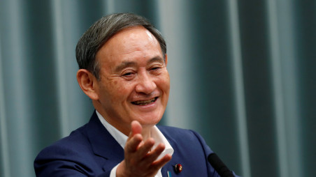 Japan's Chief Cabinet Secretary Yoshihide Suga gestures during his regular news conference at the Prime Minister's official residence in Tokyo, Japan, September 14, 2020. Photo :Reuters 