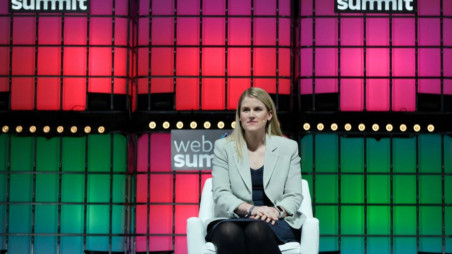 The Facebook Whistleblower Frances Haugen looks on during the opening ceremony of Web Summit, Europe's largest technology conference, in Lisbon, Portugal, November 1, 2021. Photo: Reuters