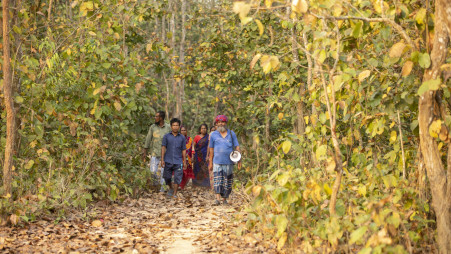 The Department of Forest officials recently formed a patrol team of 18 villagers, composed of Bangalee and Koch people to protect the forest. Photo: Mumit M
