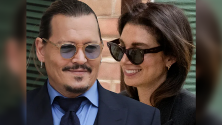 Johnny Depp is seen with his UK lawyer Joelle Rich. Photo: Collected
