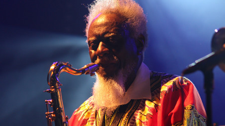 Pharoah Sanders performing at Deutsches Jazzfestival, Frankfurt, Germany, 2013. Courtesy: Wikimedia Commons/Oliver Abels