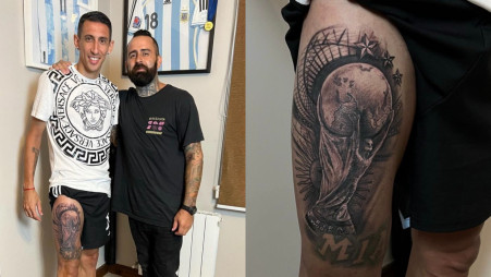 Di Maria gets World Cup trophy tattooed on his leg | undefined