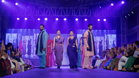 Dhaka toasts Blue Wrap Project Runway showcasing Bibi Russell's 'Thread of  Life