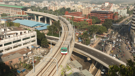A general view of the metro rail. Photo: Syed Zakir Hossain