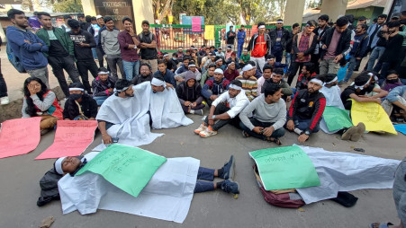 The students say the demonstrations will go on until written assurances are provided. Photo: TBS