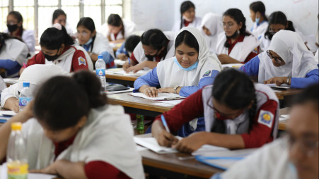 This representational image shows school students attending exams. Photo: Mohammad Minhaj Uddin