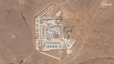 Satellite view of the US military outpost known as Tower 22, in Rukban, Rwaished District, Jordan 12 October, 2023 in this handout image. REUTERS