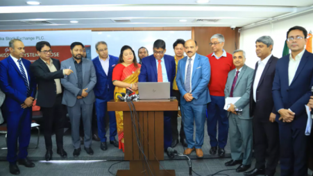 The Dhaka Stock Exchange on Monday launched the platform &quot;Smart Submission System of DSE&quot; with an aim of keeping an effective role in the country&#039;s capital market through innovation and research. Photo: UNB