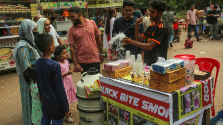 People waiting to try the new unique food in town. Photo: Nayem Ali