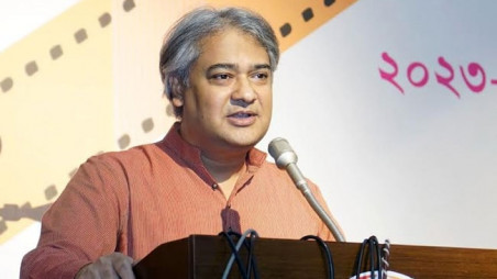 Arafat at an event to distribute government grants for making films at the Tathya Bhaban on 6 July. Photo: BSS