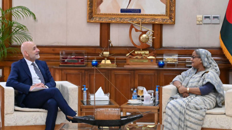 Italian Ambassador Antonio Alessandro called on Prime Minister Sheikh Hasina at her official residence Gonobhaban on Thursday (1 August). Photo: PID