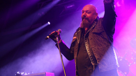 Former Iron Maiden frontman Paul Di’Anno, who has died at the age of 66, performing at Sweden Rock Festival in June 2014. Photo: Collected 