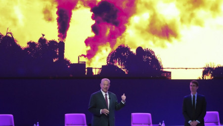 Former vice president Al Gore speaks during a session on Climate Trace, a database that monitors emissions, at the COP29 UN Climate Summit, Friday, 15 November 2024, in Baku, Azerbaijan. Photo: AP via UNB