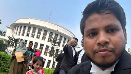 Hailing from Amirabad in Lohagara upazila of Chattogram, Alif was recently appointed as an assistant public prosecutor in Chattogram court. Photo: Courtesy
