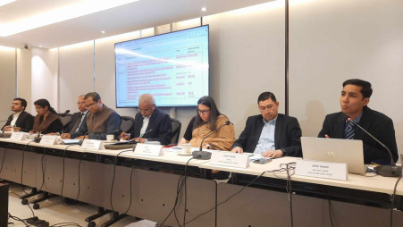 Speakers at a CPD event titled "Reform in workers’ livelihood, workplace safety and rights-related issues: An agenda for the interim government" held in Dhaka on 12 January 2025. Photo: TBS