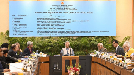 The meeting, chaired by Chief Adviser Prof Muhammad Yunus, was held at the NEC conference room in Sher-e-Bangla Nagar, Dhaka today (2 February). Photo: PID