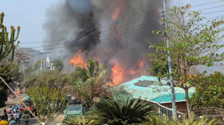 Fire guts resorts in Sajek. Photo: Collected