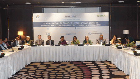 Experts at a programme discussing how to reduce plastic waste on 12 March 2025. Photo: Courtesy