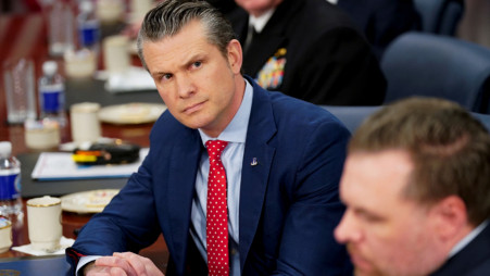 US Defense Secretary Pete Hegseth attends a meeting with Britain's Defence Secretary John Healey (not pictured) at the Pentagon in Washington, DC, US, 6 March 2025. Photo: Reuters