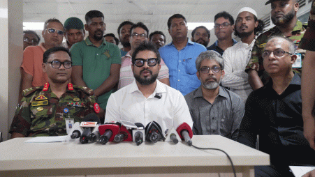 Dhaka North City Corporation Administrator Mohammad Azaz during a press briefing on 7 May 2025. Photo: Courtesy