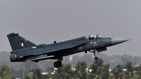 REPRESENTATIONAL IMAGE: An Indian Air Force (IAF) light combat aircraft Tejas flies during the Aero India 2021 air show at Yelahanka air base in Bengaluru, India, February 3, 2021. REUTERSSamuel Rajkumar/File Photo 