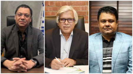 Showkat Aziz Russell, Anwar-ul Alam Chowdhury Parvez, Razeeb Haider. Photos: Collected