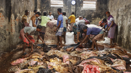 Rawhide collected from various parts of the city. Photo taken on 7 June in Old Dhaka. Rajib Dhar/ TBS