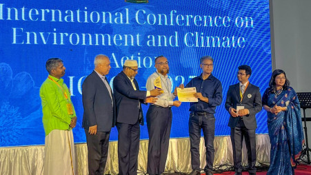 The day featured poster presentations, a cultural programme in Karnaphuli Hall, and concluded with an award-giving ceremony celebrating contributions to environmental research and action. Photo: TBS