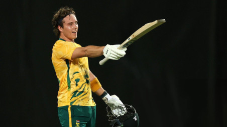 Dewald Brevis turns bat into a sword with record ton against Australia