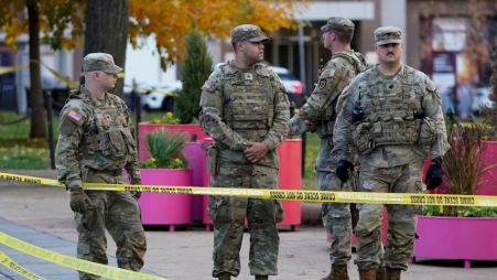 National Guard members stand in a cordoned-off area after two National Guard members were reportedly shot near the White House in Washington, DC, US, 26 November 2025. Photo: Reuters
