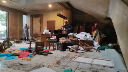 The attack on Chhayanaut left their classrooms, offices, and the library extensively damaged. Photo: Srejan Ghanta/TBS
