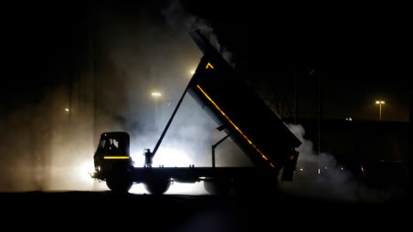 A dumper unloads coal at a coal yard at the Deendayal Port in Kandla, in the western state of Gujarat, India, September 25, 2024. REUTERS/Amit Dave