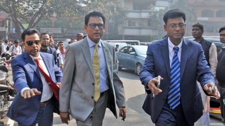 Newly elected MP Ehsanul Hoque Milon enters the National Parliament for oath taking ceremony on Tuesday (17 February). Photo: Focus Bangla