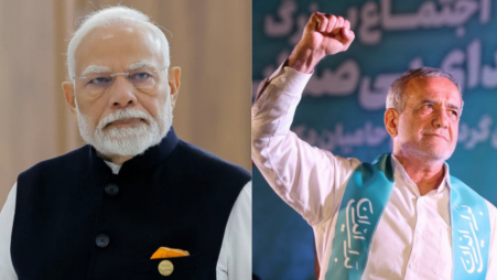 Collage of Indian Prime Minister Narendra Modi and Iranian President Masoud Pezeshkian. Photo: Collected