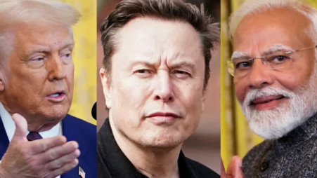 Donald Trump, Elon Musk and Narendra Modi. Photo: Collected