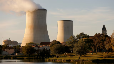 Steam rises from a cooling tower of the Electricite de France (EDF) nuclear power station in Civaux, France, 8 October, 2021. Photo: Reuters