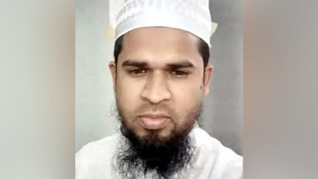 Amanullah Mahmudi Sagor, the prime accused in a case filed over the rape and impregnation of an 11-year-old student in Netrokona’s Madan upazila. Photo: Collected