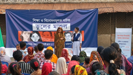 Folk performances, street dramas and other engagement activities take place to spark conversations around family planning, menstrual health, child marriage and gender-based violence in their communities.
