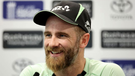 New Zealand batter Kane Williamson speaks during a press conference ahead of the first Test against England at Lord's in London on 2 June 2026. Photo: Reuters