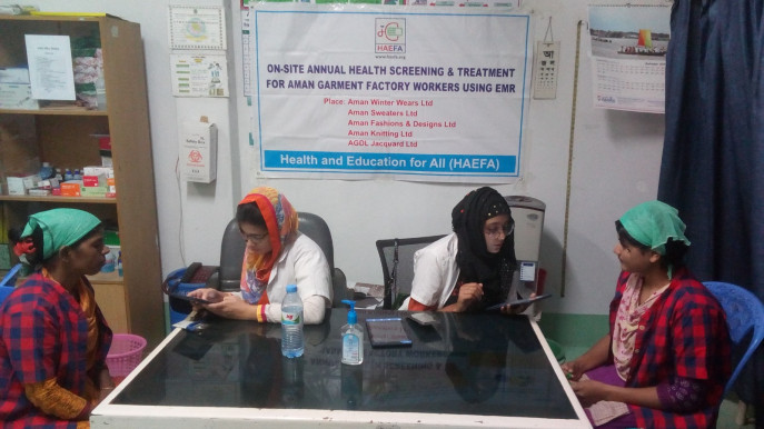 HAEFA is a Bangladeshi organisation which has developed an electronic medical record (EMR) for garment workers. Photo: Courtesy 