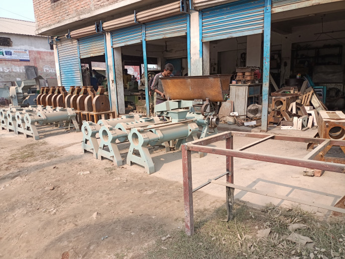 Md Al-Amin Malitha, an inventor of agricultural machinery, works in his workshop in Pabna. Al-Amin invents his machines by drawing inspiration from designs available on the internet. Photo: TBS