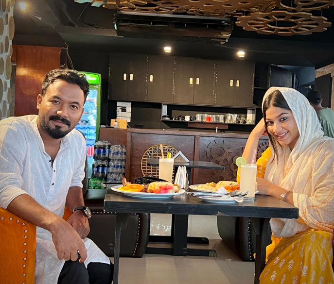 Ziaul Haque Polash and Parsa Evana in Bachelor Ramadan.  Photo: Courtesy