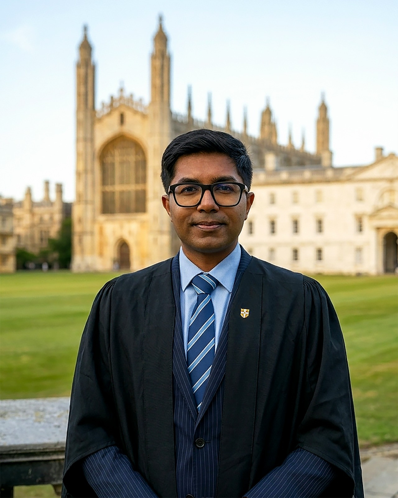 Mashrur poses in front of King’s College Chapel at the University of Cambridge, where he is pursuing an MPhil in Gender Studies. Photo: Courtesy